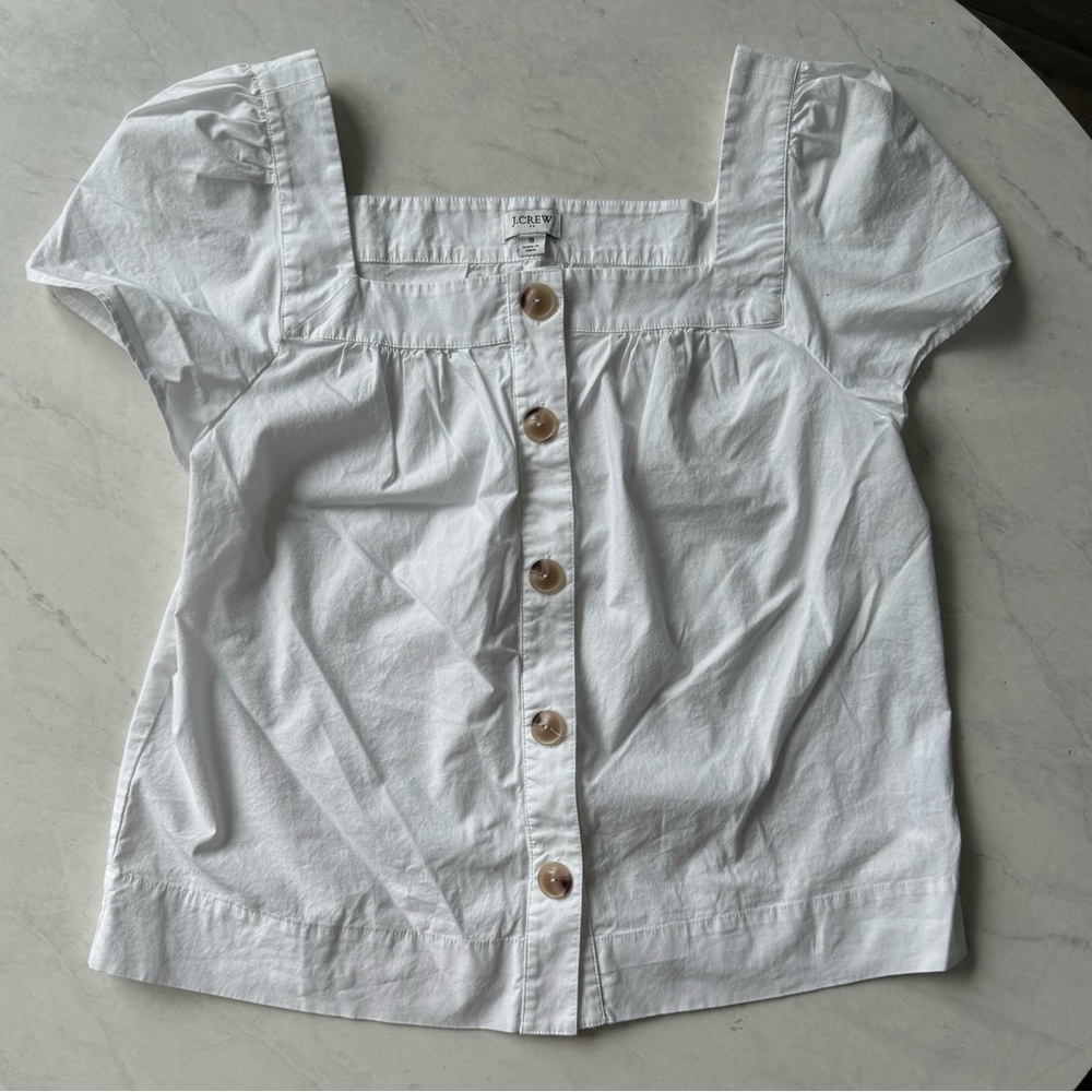 J Crew Squareneck Poplin Blouse
